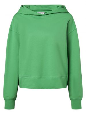 Sweter bawełniany z kapturem Marie Lund zielony
