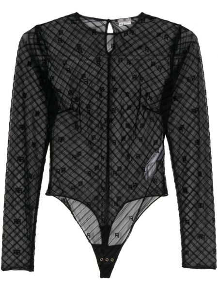 Jakarlı body Elisabetta Franchi siyah