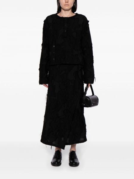 Top s oděrkami Yohji Yamamoto černý