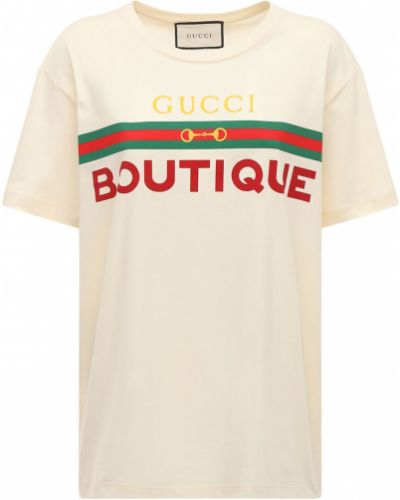 Хлопковая футболка Gucci, белый
