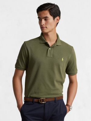 Polo marškinėliai slim fit Polo Ralph Lauren žalia