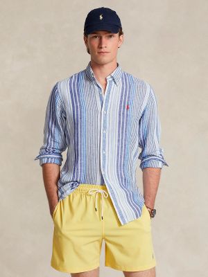 Camisa de lino Polo Ralph Lauren azul