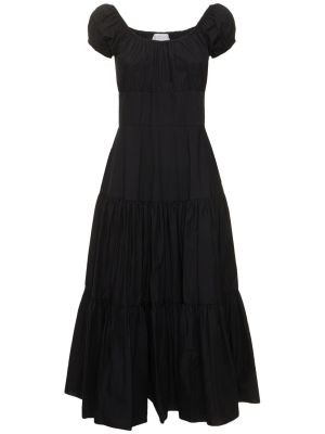 Vestido midi de algodón Michael Kors Collection negro