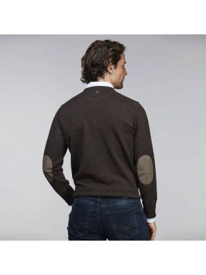 Sweter z okrągłym dekoltem Hansen & Jacob brązowy