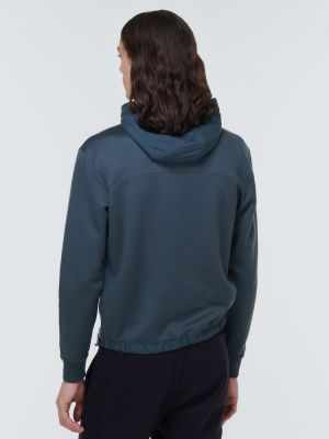 Pamučna hoodie s kapuljačom Loro Piana plava