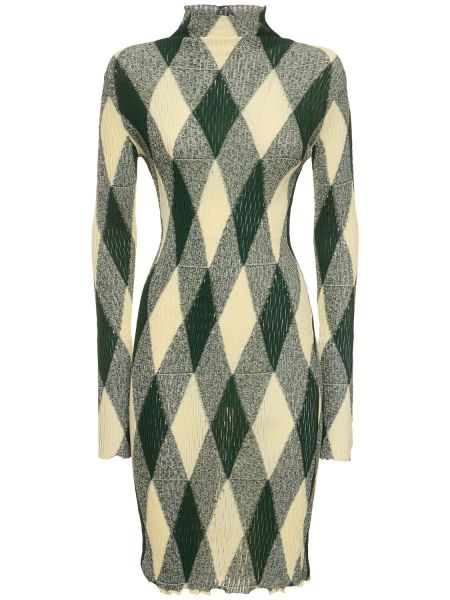 Pamučna svilena midi haljina Burberry zelena