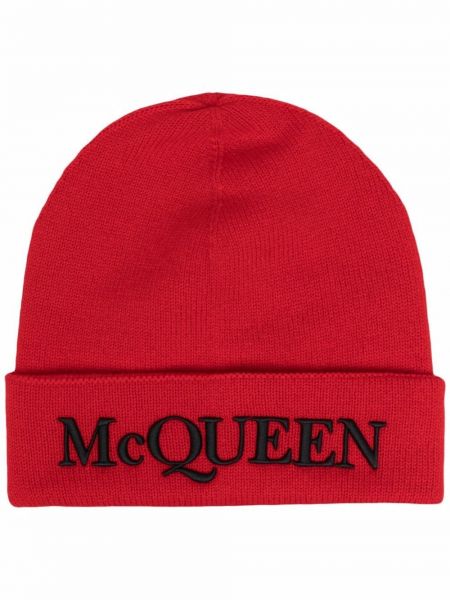 Brodert lue Alexander Mcqueen rød