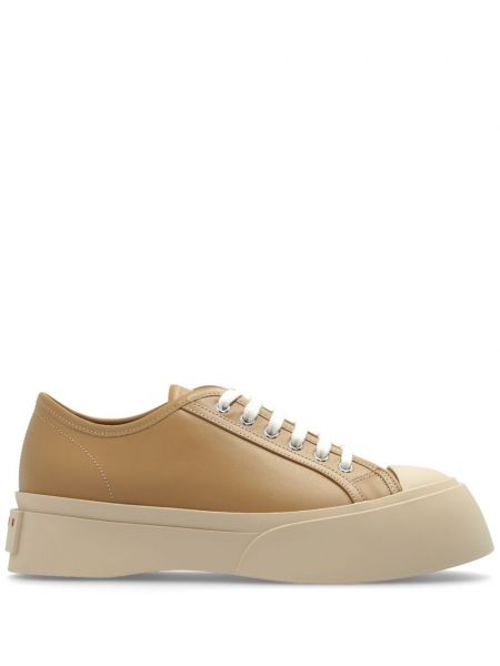 Deri sneaker Marni kahverengi