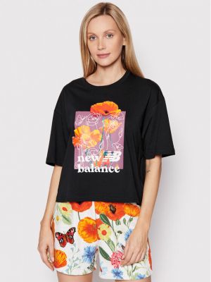 Marškinėliai oversize New Balance juoda