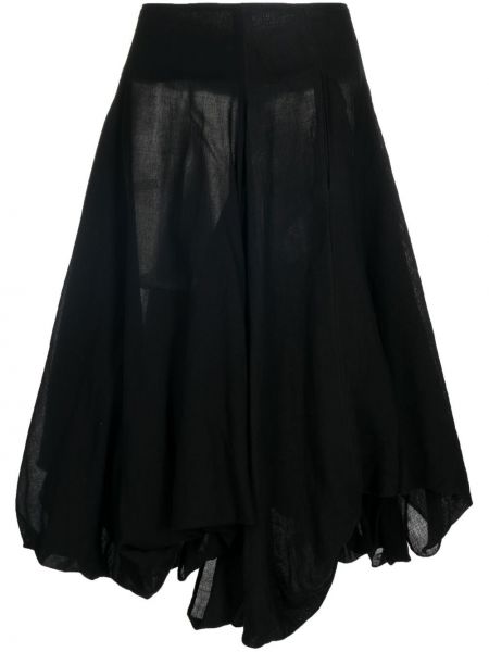 Midi sukně Yohji Yamamoto, černá