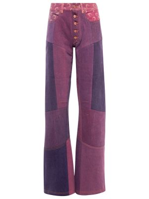 Voľné džínsy s vysokým pásom Marine Serre fialová