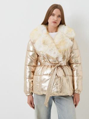 Утепленная демисезонная куртка Moda Sincera золотая