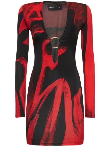 Sukienka mini z nadrukiem Louisa Ballou czerwona