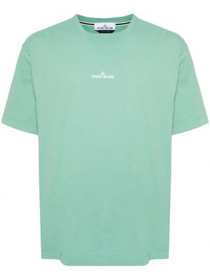 Тениска с принт Stone Island зелено
