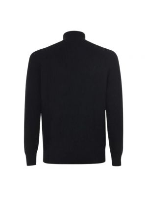 Jersey cuello alto de lana a rayas de tela jersey Paolo Pecora negro
