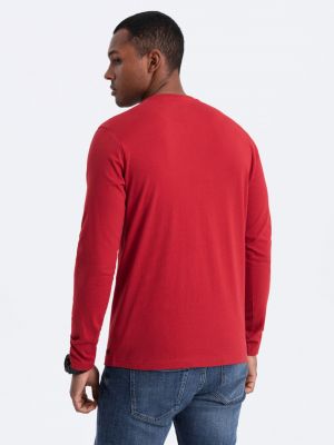 Tričko s dlouhým rukávem s knoflíky Ombre Clothing červené