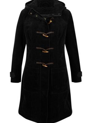 Вельветовое пальто Bpc Bonprix Collection черное