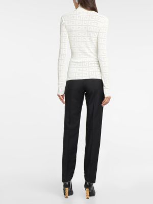 Žakarda džemperis ar augstu apkakli Givenchy balts