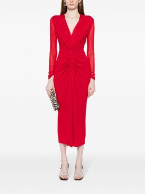 Sukienka midi Dvf Diane Von Furstenberg czerwona