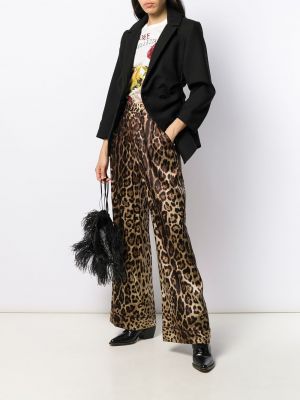 Leopardimustriga mustriline sirged püksid Dolce & Gabbana