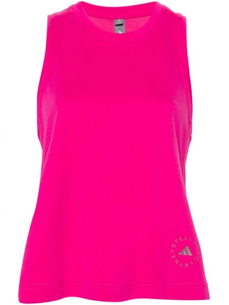 Top s printom od jersey Adidas By Stella Mccartney ružičasta