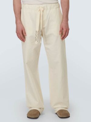Pantaloni dritti di cotone Alanui bianco