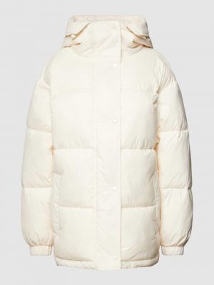 Pikowana kurtka z kapturem Herzensangelegenheit biała