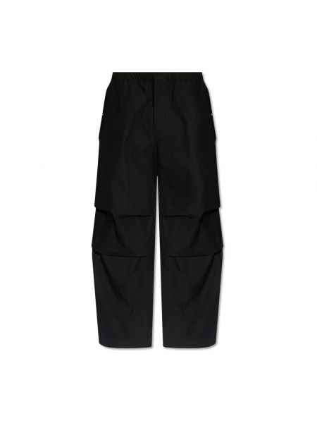 Spodnie relaxed fit bawełniane Jil Sander czarne