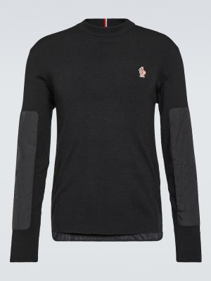 Jersey de lana de tela jersey Moncler Grenoble negro