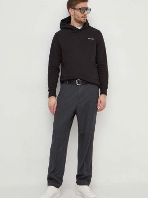 Bluza z kapturem bawełniana z nadrukiem Calvin Klein czarna