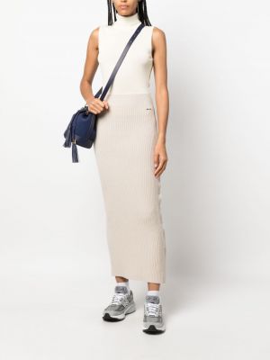 Pouzdrová sukně s knoflíky Calvin Klein béžové