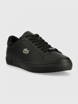 Sneakersy skórzane Lacoste czarne