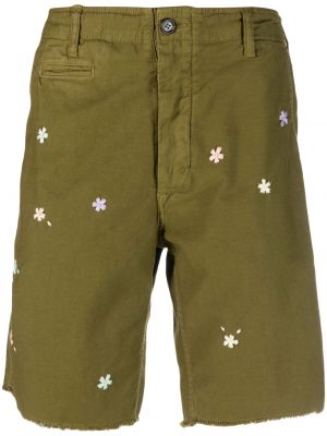 Kratke jeans hlače s cvetličnim vzorcem President's zelena