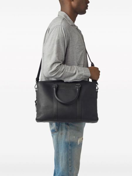 Leder laptoptasche mit reißverschluss Shinola schwarz