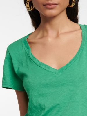 Džerzej bavlnené zamatové tričko Velvet zelená