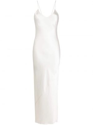 Копринена сатенена вечерна рокля Nili Lotan бяло