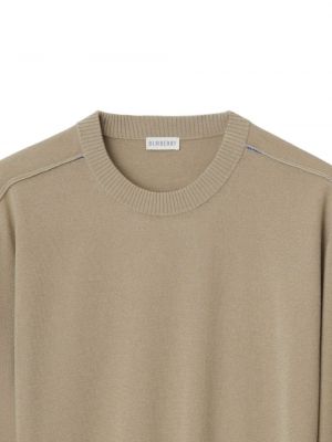 Sweter wełniany Burberry brązowy