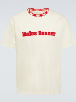 Kokvilnas t-krekls Wales Bonner balts