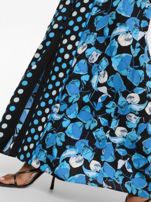 Kvetinové dlouhé šaty Diane Von Furstenberg modrá