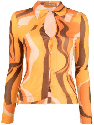 Košeľa s abstraktným vzorom Rejina Pyo oranžová