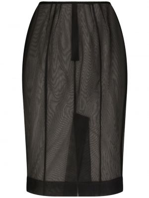 Fustă tip creion transparente Dolce & Gabbana negru
