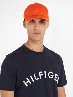 Kepurė su snapeliu Tommy Hilfiger oranžinė