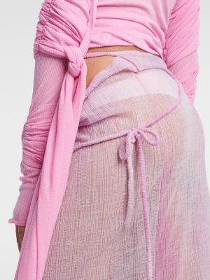 Vlnená dlhá sukňa Acne Studios fialová