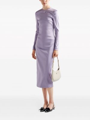 Midi suknele satininis Prada violetinė