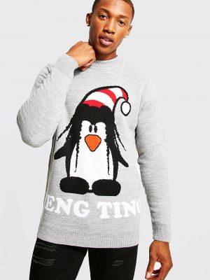 Рождественский свитер Boohoo серый