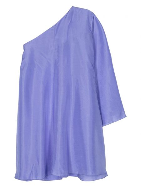 Jedwabna sukienka mini asymetryczna Forte Forte fioletowa