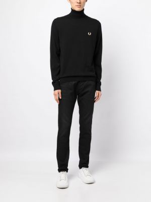 Pull brodé Fred Perry noir