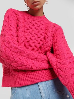 Sweter wełniany Marant Etoile różowy