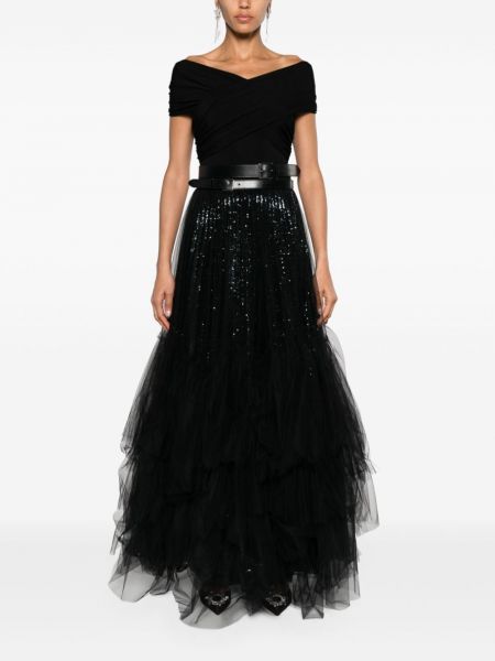 Tylové dlouhá sukně Ralph Lauren Collection černé