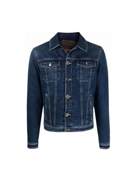 Pikowana kurtka jeansowa Moorer niebieska